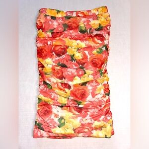 Cache Women’s Strapless Floral Tropical Mini Dress